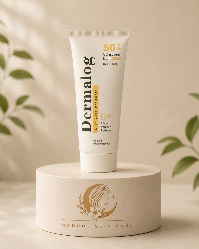 ضد آفتاب بی رنگ درمالوگ با SPF 50 مناسب انواع پوست حجم 50 میلی لیتر